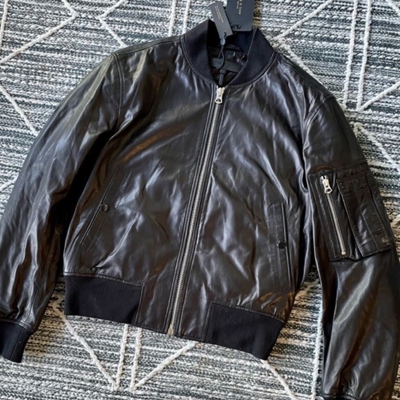 Rag & Bone Manston Leather Bomber Jacket. - Picture 6 of 14